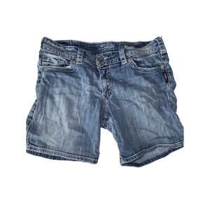 SILVER SUKI DENIM JEAN SHORTS SIZE 31/12